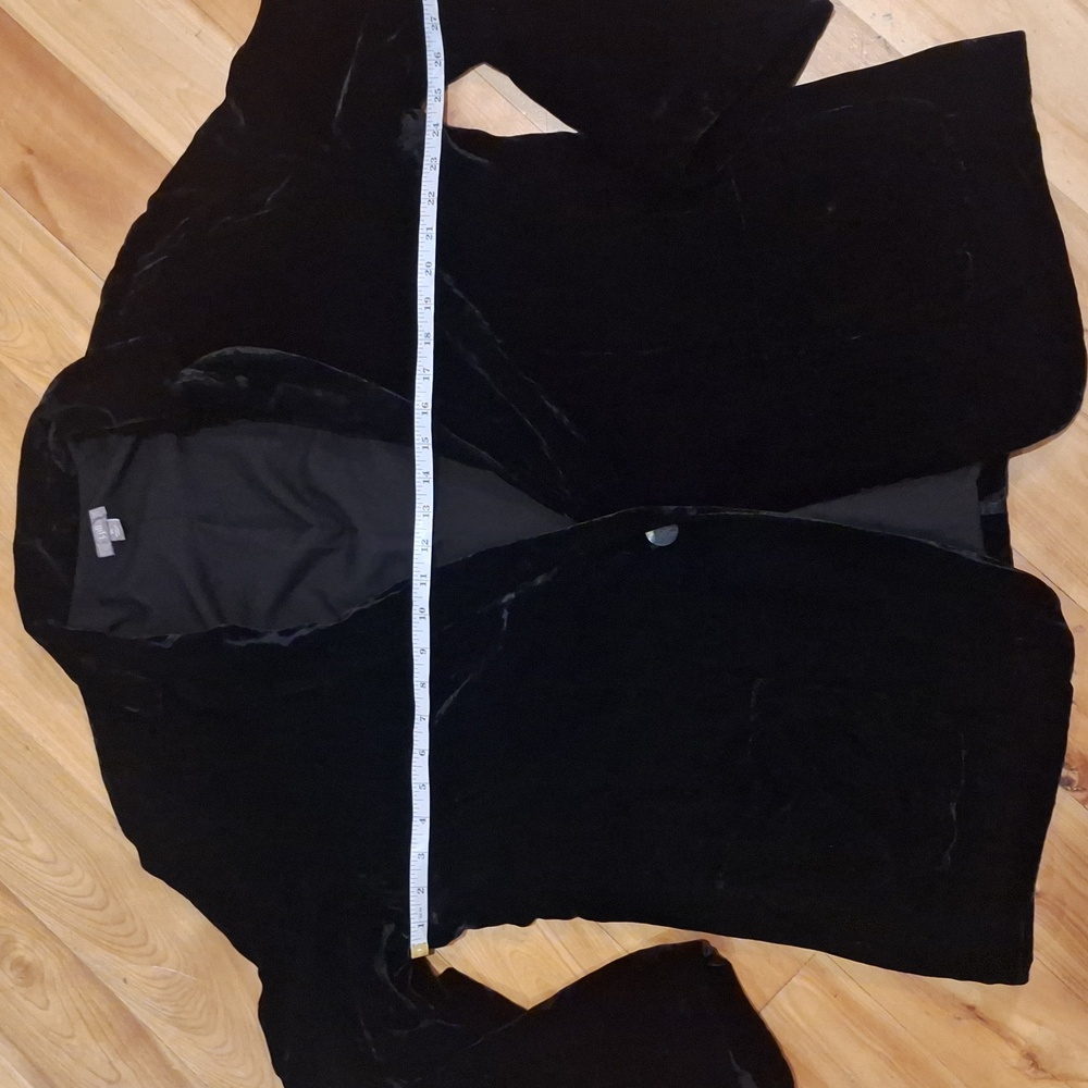 J. Jill Silk Blend Velour Blazer Size XL Black - Picture 12 of 14
